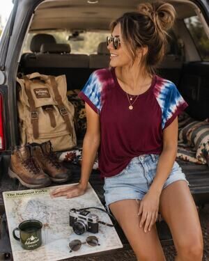 COOL MELON Burgundy Tie Dye Raglan Tee Women's Size Large